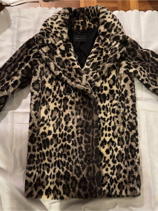 BCBGMaxAzria Jackets & Blazers - BCBGMaxAzria Leopard Print Teddy Coat - Brown/Black/Cream